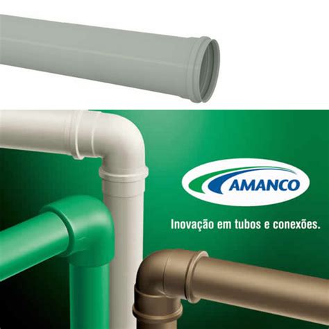 Tubo Pvc Esgoto Branco DN100 4 6 Metros 11460 Reforçado Amanco