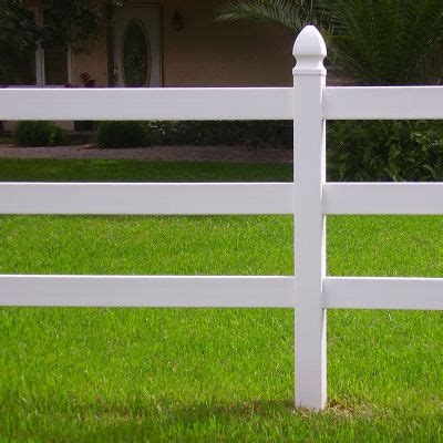 White Vinyl Horse Fence, PVC Three Rail Fence, Plastic Ranch Fence ...