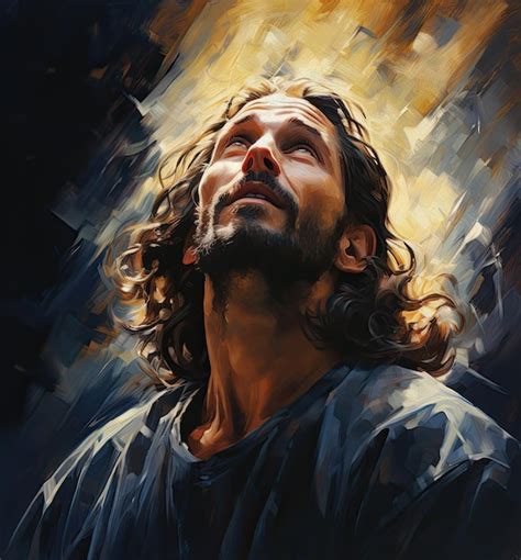 Premium Photo | Portrait of Jesus Christ with eyes closed Oil painting ...