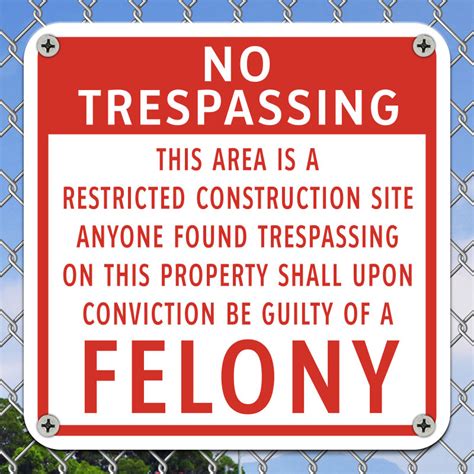 Construction Site No Trespassing Sign Save 10 Instantly