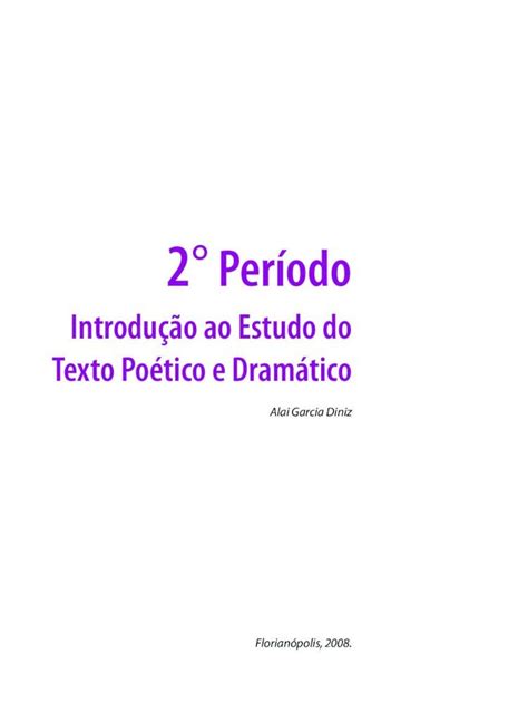 PDF Livro UFSC Introducao Ao Estudo Do Texto Poetico Dramatico