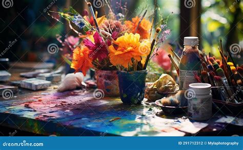 Art studio of a painter stock illustration. Illustration of class - 291712312