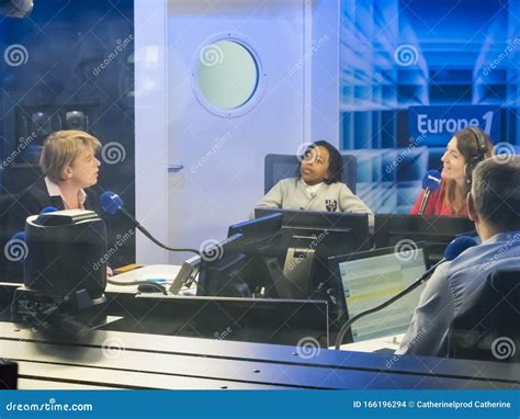 Europe 1 Live Radio Show In Studio Seen Through Window The Station Is