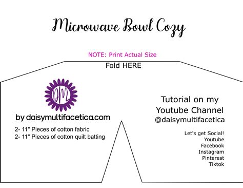 Free Microwave Bowl Cozy Pattern {sewing For Beginners} Daisy Multifacética