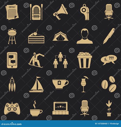 Sistema Corporativo De Los Iconos Estilo Simple Ilustraci N Del Vector