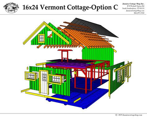 Vermont Cottage C 16x24 Pre Cut Kit • Jamaica Cottage Shop