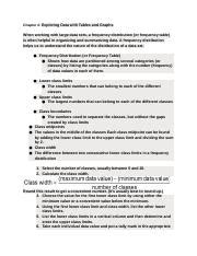 Chapter Exploring Data With Tables And Graphs Docx Chapter