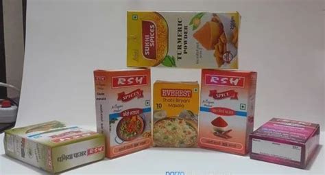 Unbleached Kraft Paperboard Masala Spices Packaging Box At Rs Piece