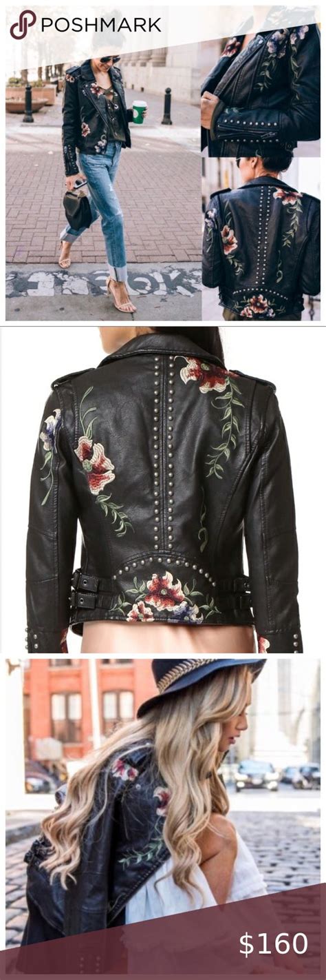 NWT BLANK NYC Floral Moto Leather Jacket Blank Nyc Leather Moto