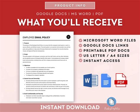 Employee Email Policy Template | ProBizTemplates