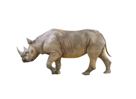 African White Rhino Side Profile Stock Photo Image Of Protected