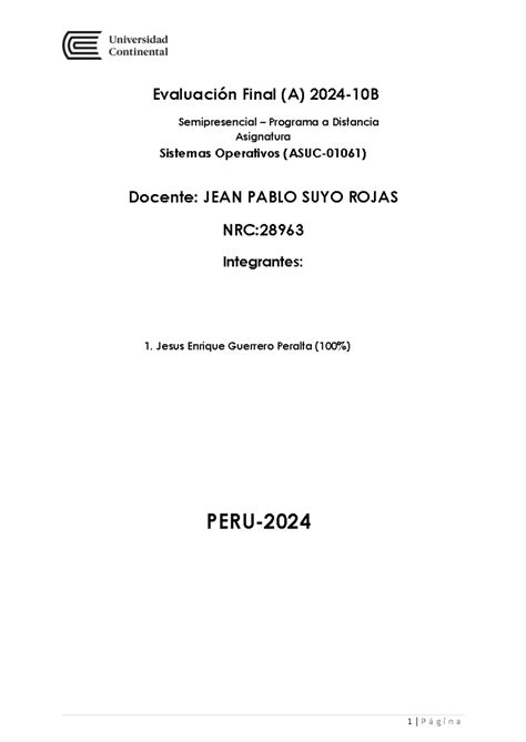 Evaluaci N Final Sistemas Operativos Evaluaci N Final A