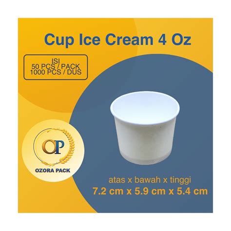 Jual Paper Ice Cream Cup Oz Cold Polos Dpe Gelas Kertas Es Krim