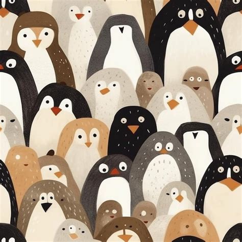 Premium AI Image A Close Up Of A Group Of Penguins With Different