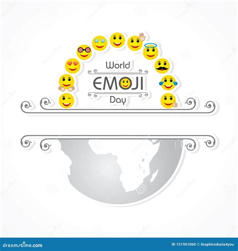 Salutation De Jour D Emoji Du Monde Juillet Illustration De