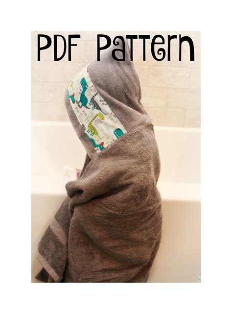 PDF PATTERN Hooded Bath Towel Tutorial Pattern DIY Baby Bath Towel 4 Sizes Included hood Sizes ...