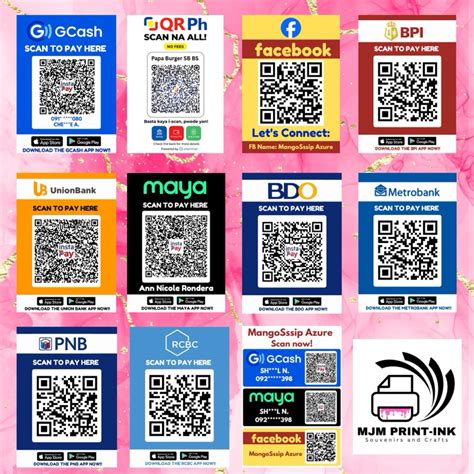 sintra gcash  bank maya qr standee  size   bond paper
