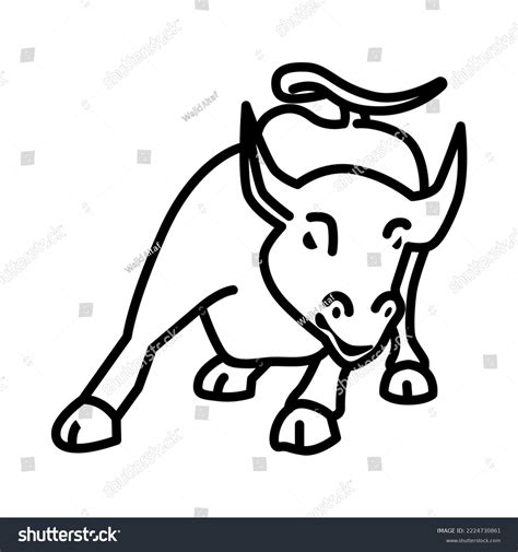 Bull Vector Clipart On White Background Stock Vector (Royalty Free ...