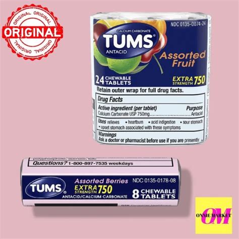 Tums Antacid Chewable Extra Strength 8 Chewable Tablets Lazada Indonesia