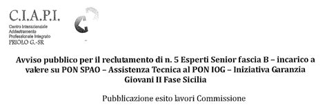 Pubblicata La Graduatoria Finale Relativa Allavviso Pubblico Per Il