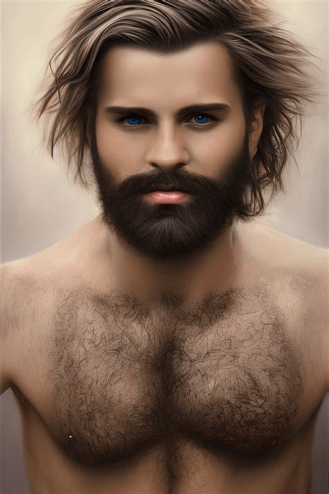 Stunning K Hyper Detailed Oil Panting Of A Bearded Gay Man With A