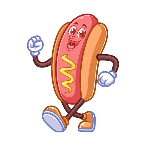 Desenho De Hot Dog - Hot dog personagem de desenho animado ilustração postura engraçada ...