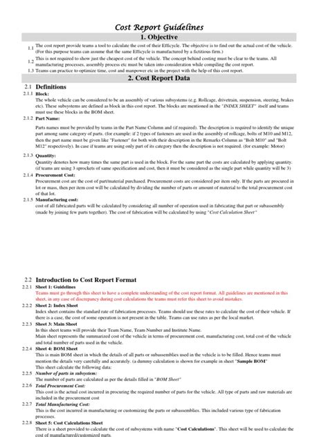 Cost Report Format - Efficycle 2012 | PDF | Invoice | Mechanical Engineering