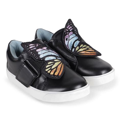 Sophia Webster Girls Velcro Butterfly Sneakers In Black