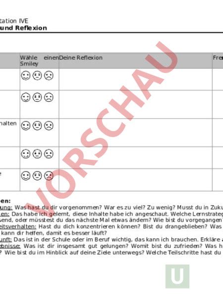 Arbeitsblatt IVE Planung Und Reflexion B Administration Methodik