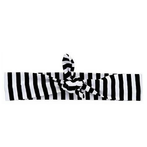 Bakers Knotted Headband - Black White Stripe - from Headbands of Hope