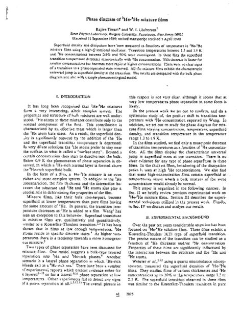 (PDF) Superfluidity in HELIUM-3 - HELIUM-4 Mixture Films | Rajive ...