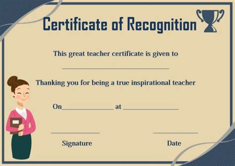 Editable Certificate Of Appreciation For Teacher Templates