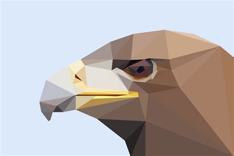 Low Poly Polygon Facets Artistic Bird Eagle Artwork Minimalist ...