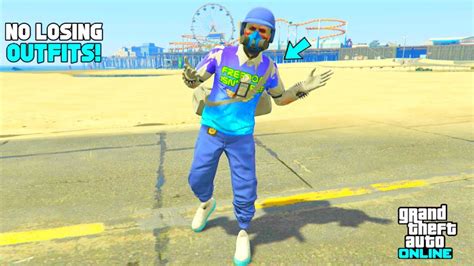 GTA 5 EASY BLUE JOGGERS RIPPED SHIRT GLITCH TRYHARD MODDED OUTFIT 1