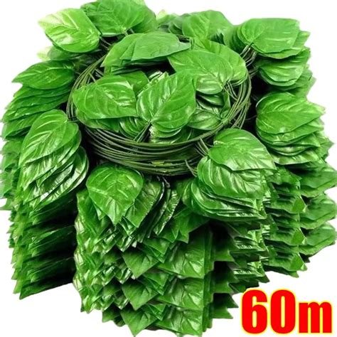 60 2m Artificial Green Ivy Leaf Rattan DIY Fake Flowers Plants Creeper