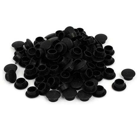 10mm Dia Plastic Straight Line Screw Cap Covers Hole Plugs Lids Black