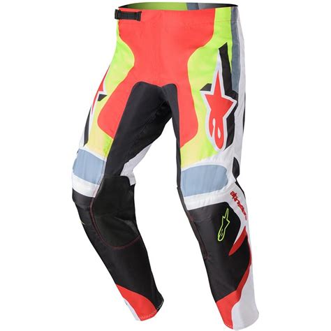 Pantalon Cross FLUID AGENT ALPINESTARS Noir Rouge Jaune Fluo MAXXESS