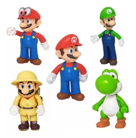 Figura De Mario Bros Bowser Luigi Peach Yoshi Dk Set Pzas Cuotas Sin