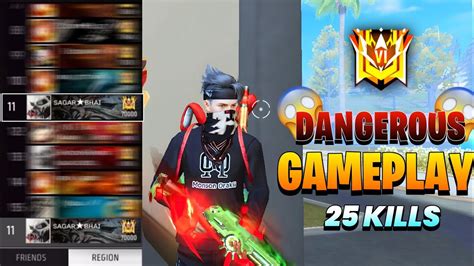 Most Dangerous Gameplay Free Fire🔥😱 25 Kills Must Watch Gameplay