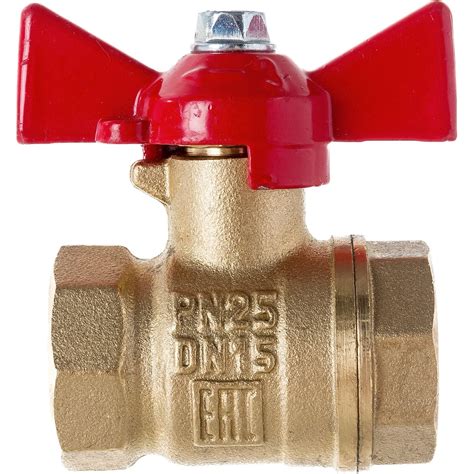 Латунный шаровой кран для воды VALFEX OPTIMA 1/2" ВР/ВР ручка-бабочка ...