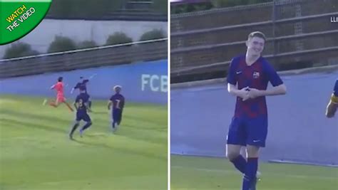 Louie Barry scores on Barcelona youth debut after becoming first Englishman in La Masia academy ...