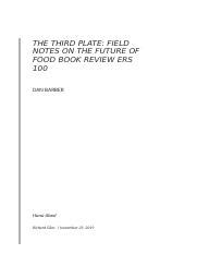 Ers Book Review Final Docx The Third Plate Field Notes On The