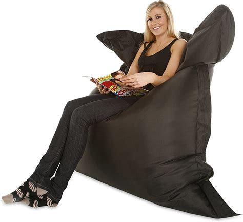 Extra Large Giant Beanbag In Black Xxxl 180x140cm Indoor And Outdoor Large Garden Waterproof