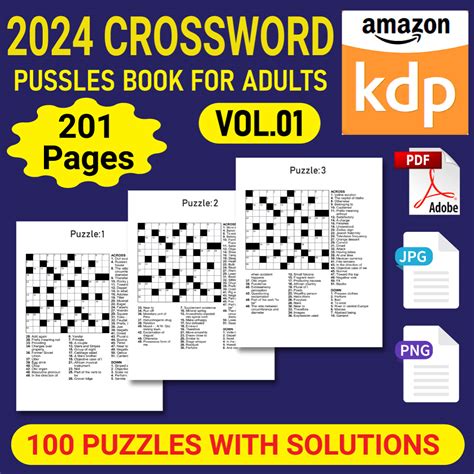 2024 Crossword Puzzles Book For Adults Masterbundles