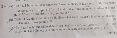 Solved Q 4 A Let Xn Be A Bounded Sequence Of Real Chegg