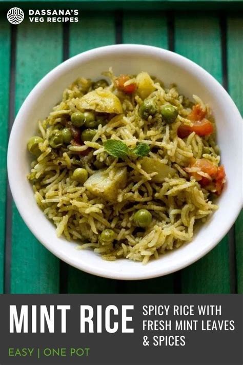 Mint Rice | Indian dinner recipes, Veg recipes, Spicy recipes