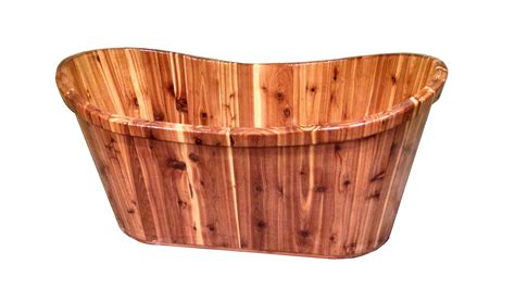 Buy Hand Crafted Cedar Wooden Freestanding Ofuro Bathtub Solid Wood