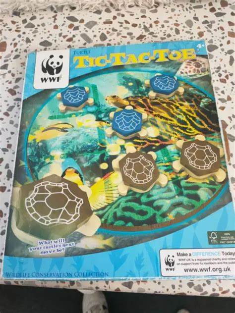 WOODEN WWF TURTLE Tic Tac Toe Game Noughts And Crosses 9 99