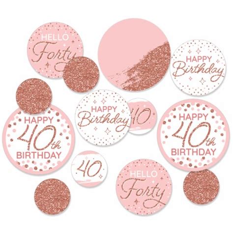 Big Dot Of Happiness 40th Pink Rose Gold Birthday Party Decorations