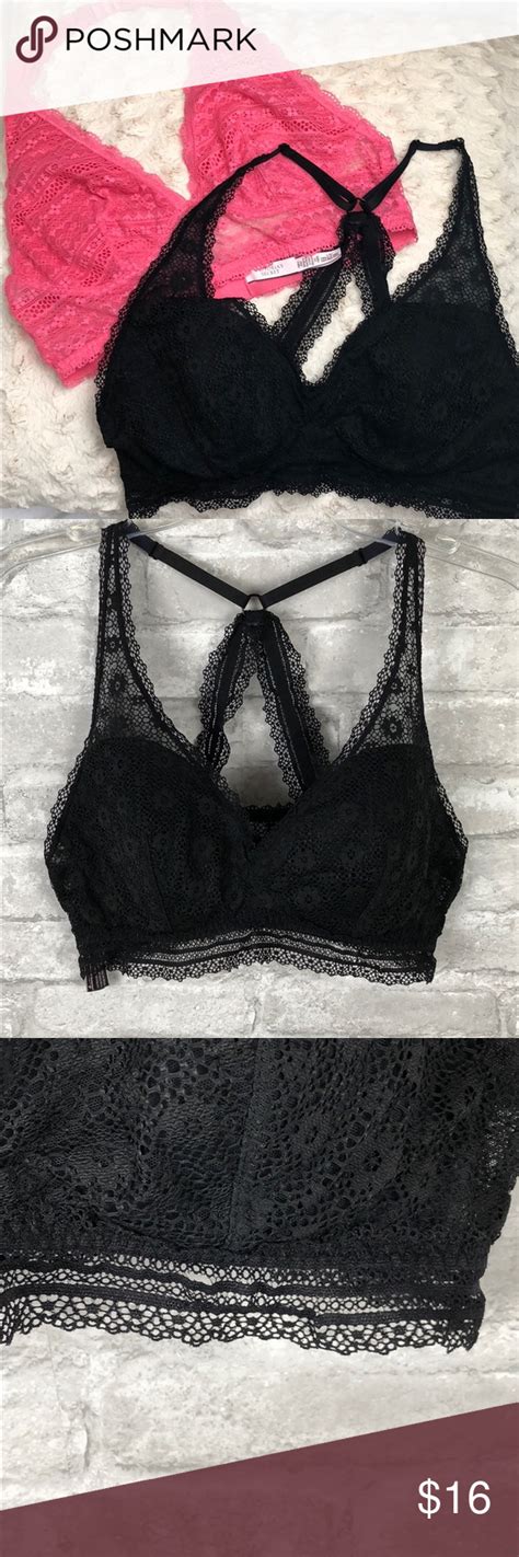 2 Victorias Secret Lace Bralettes Set Of Two L Lace Bralette Bralette Victorias Secret